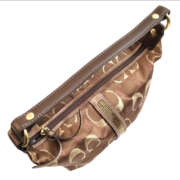 Coach Satchel Brown Metallic Vintage Signature Handbag Y2K - Picture 3 of 12